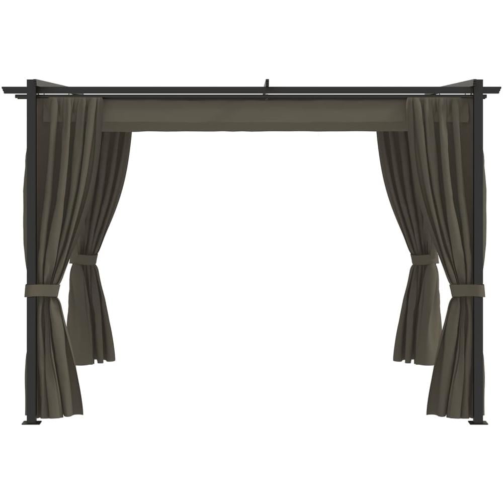 Gazebo con Tende 3x3 cm Grigio Talpa in Acciaio - Foto 2