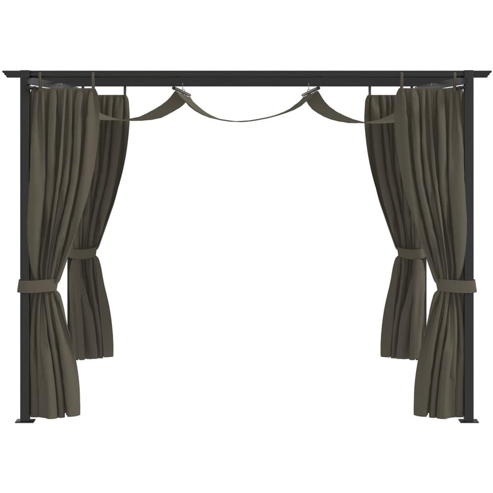 Gazebo con Tende 3x3 cm Grigio Talpa in Acciaio - Foto 3