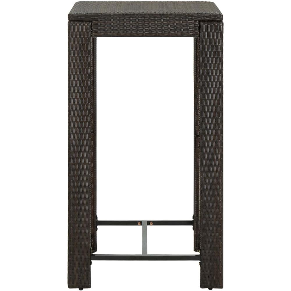 Tavolo da Bar da Giardino Marrone 60,5x60,5x110,5 cm Polyrattan - Foto 2