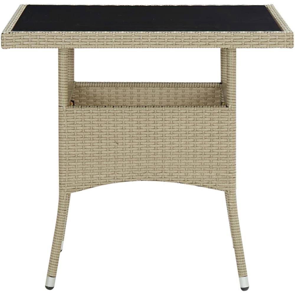 Set da Pranzo da Giardino 5 pz in Polyrattan e Vetro Beige - Foto 3