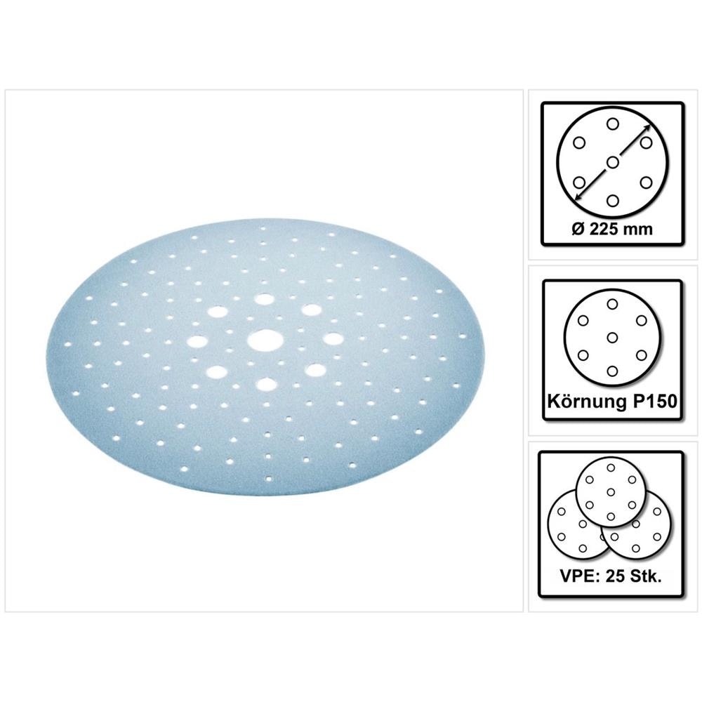 Stf D225/128 Disco Abrasivo Granat P150 / 225 Mm - 25 Pz. (205659) Per Levigatrici A Stelo Planex - Foto 1