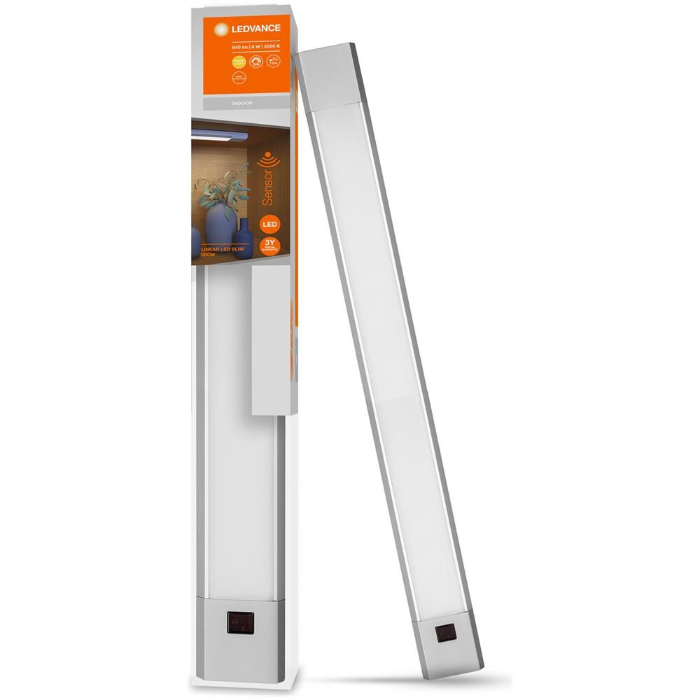 Ledvance Apparecchio A Bassa Tensione Con Alimentatore Esterno, Per Armadi E Sottopensili, Linear Led Slim / 8 W, 220…240 V, Ampiezza Fascio Luminoso: 110°, Bianco Caldo, 3000 K, Materiale: Alluminio /polycarbonat (pc), Ip20 - Foto 2