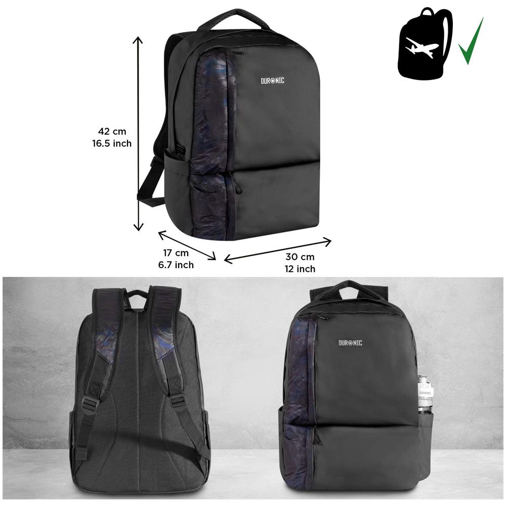 Zaino LB24 da Viaggio / Sport / Scuola con Custodia per Laptop Impermeabile Colore Nero - Foto 2