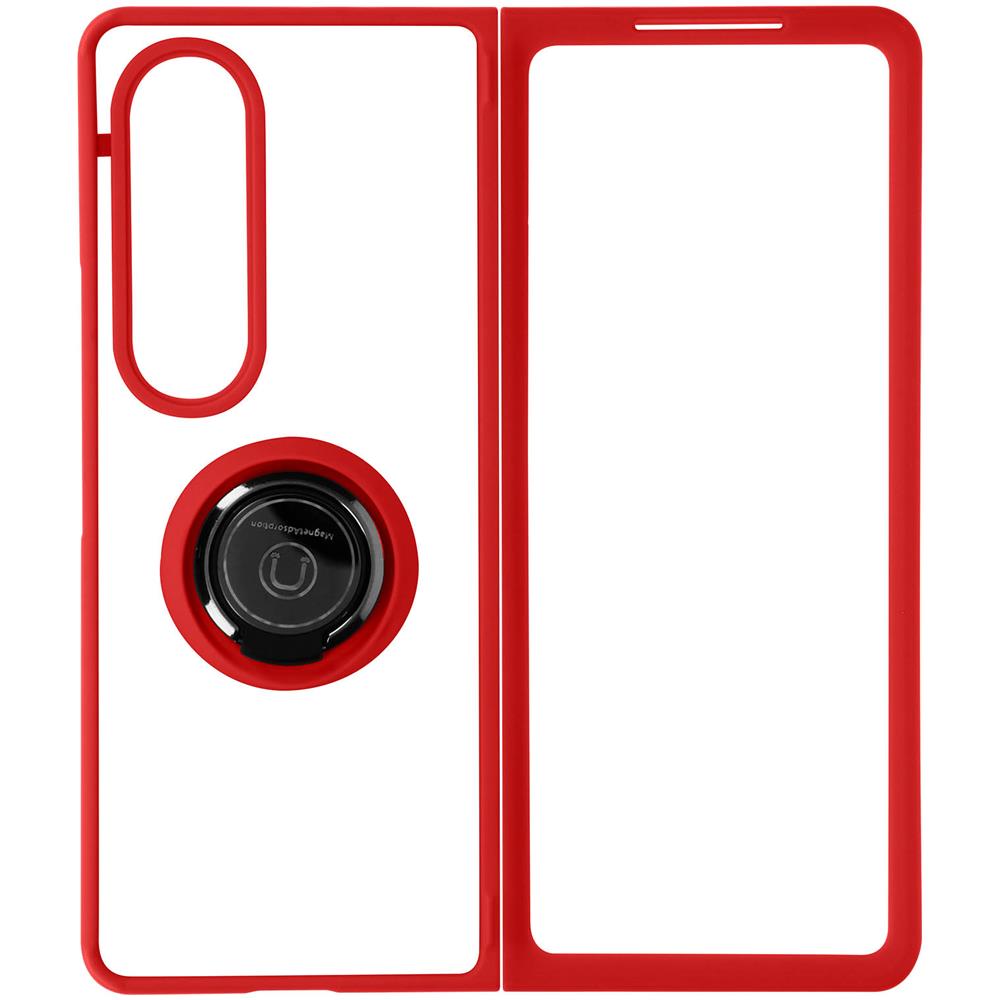 Cover Samsung Galaxy Z Fold4 Bimateria Anello Metallico Supporto Rossa - Foto 1