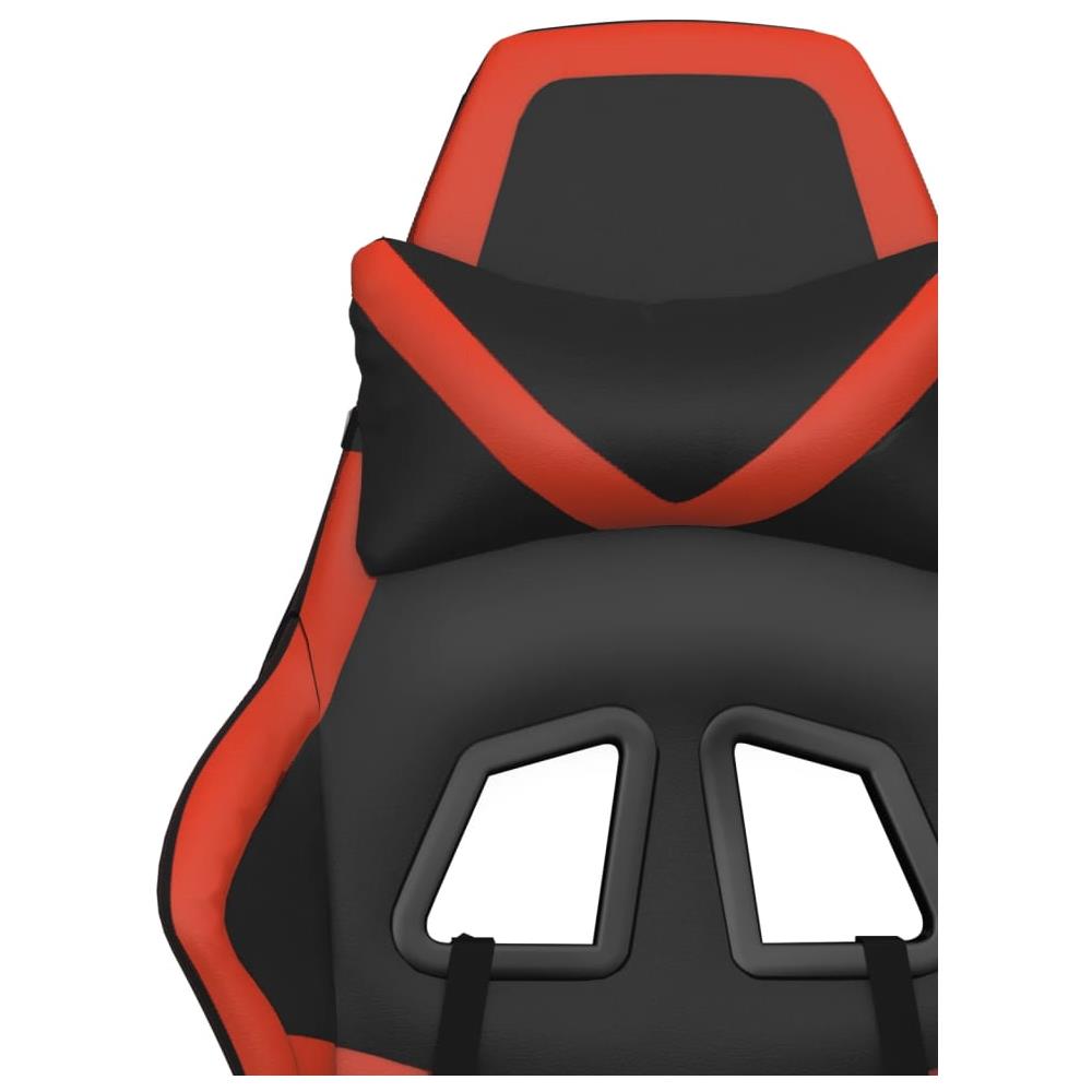 Sedia da Gaming Massaggio Poggiapiedi Nero e Rosso Similpelle - Foto 11