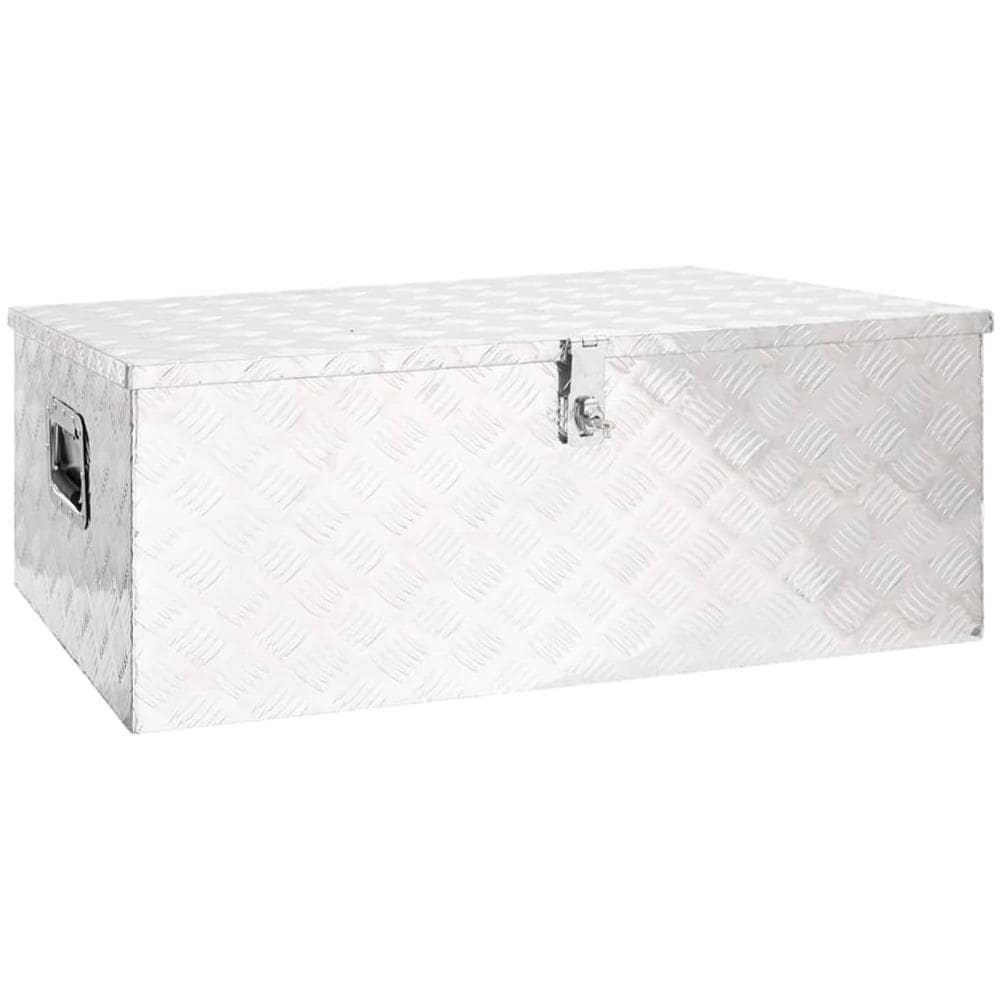 Contenitore Portaoggetti Argento 100x55x37 Cm In Alluminio - Foto 1