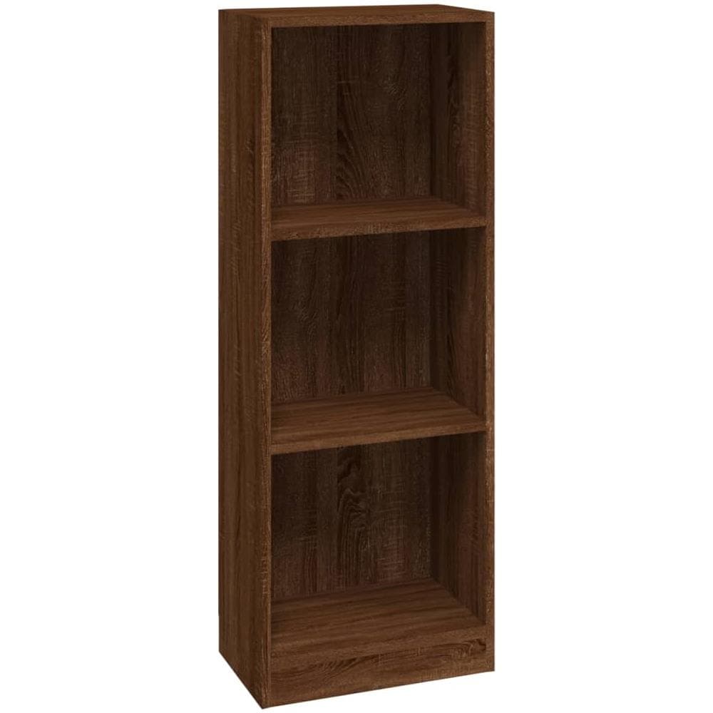 Libreria 3 Ripiani Rovere Marrone 40x24x109cm Legno Multistrato - Foto 2