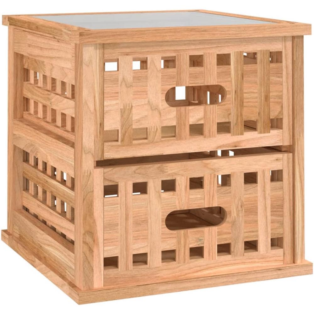 Comodino 34x34x34 Cm In Legno Massello Di Noce - Foto 2