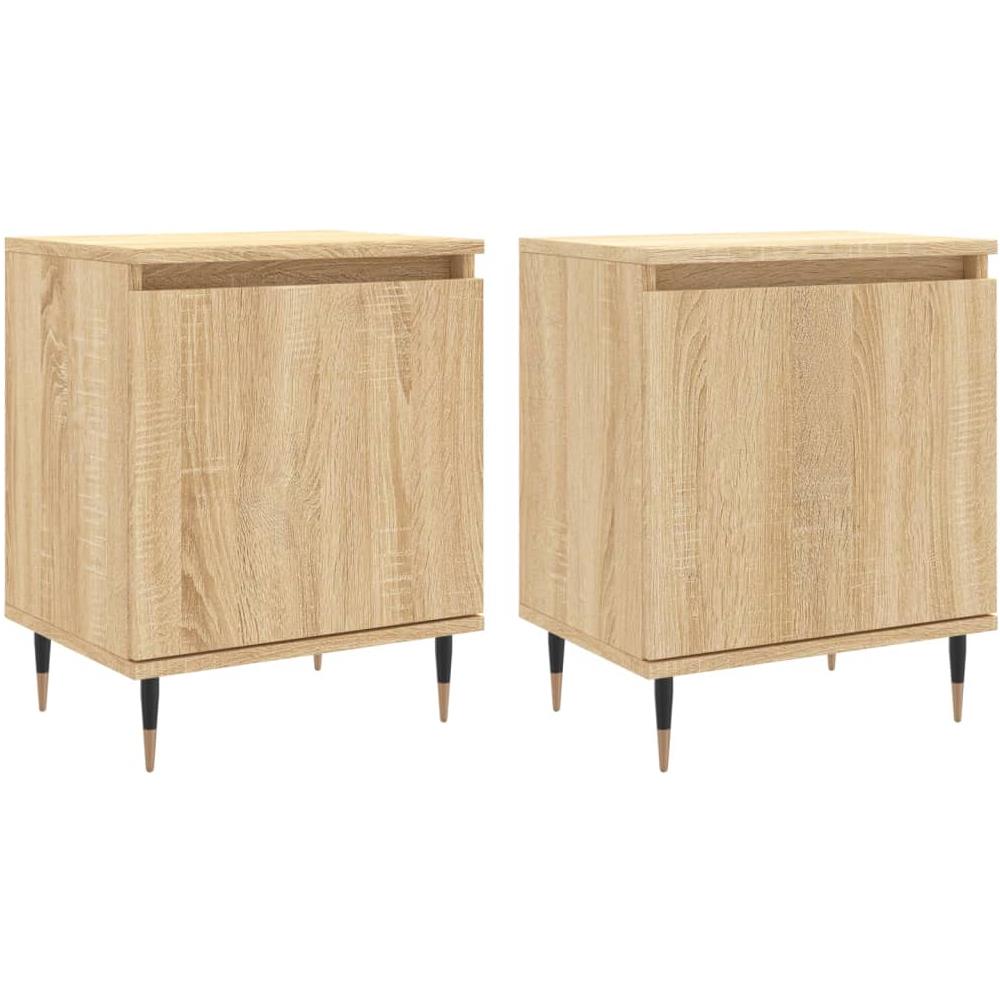 Comodini 2 Pz Rovere Sonoma 40x30x50 Cm In Legno Multistrato - Foto 1
