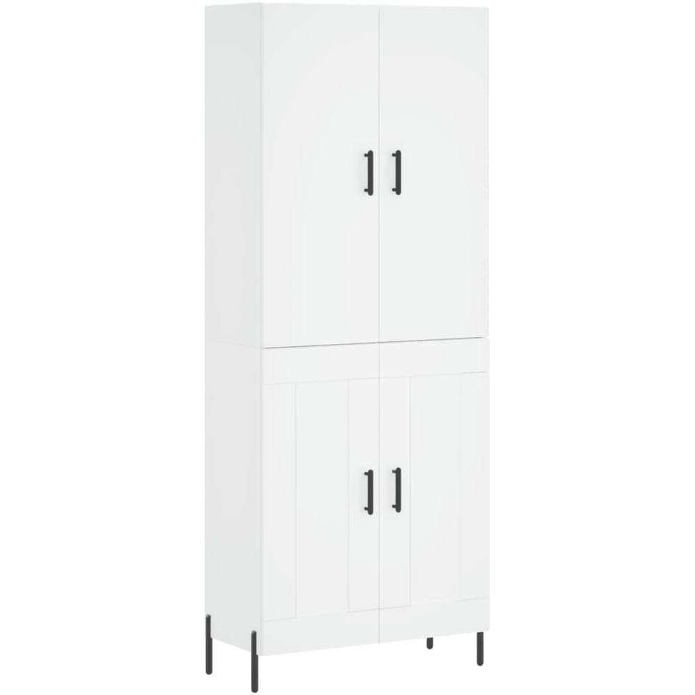 Credenza Bianca 69,5x34x180 Cm In Legno Multistrato - Foto 2