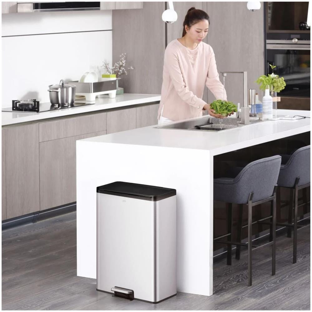Pattumiera A Pedale Essential 2x20 L Argento Opaco - Foto 1