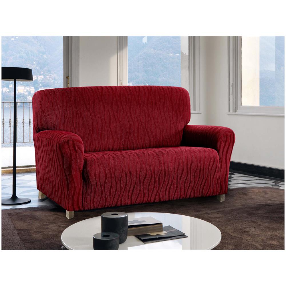 Copridivano Sofà Poltrona Elasticizzato Protezione Macchie Modello Wonderful 2 Posti Bordeaux - Foto 1