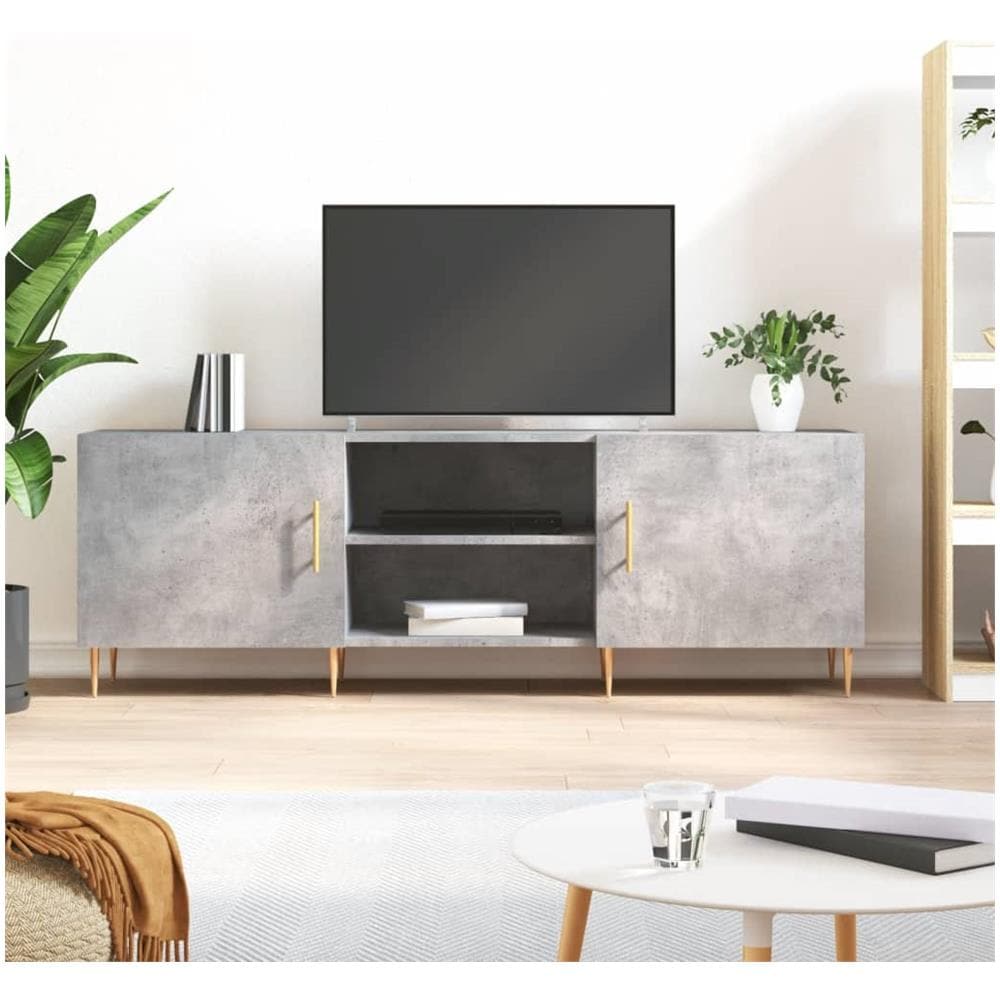 Mobile Porta Tv Grigio Cemento 150x30x50cm In Legno Multistrato - Foto 1
