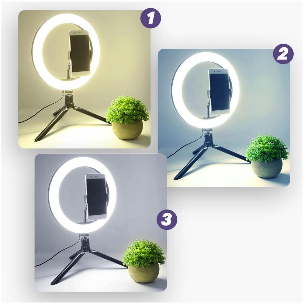 Ring Light Anello Luminoso Akashi Con Treppiedi Nero - Foto 2