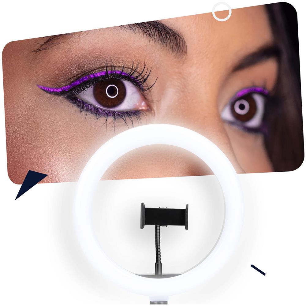 Ring Light Anello Luminoso Akashi Con Treppiedi Nero - Foto 5