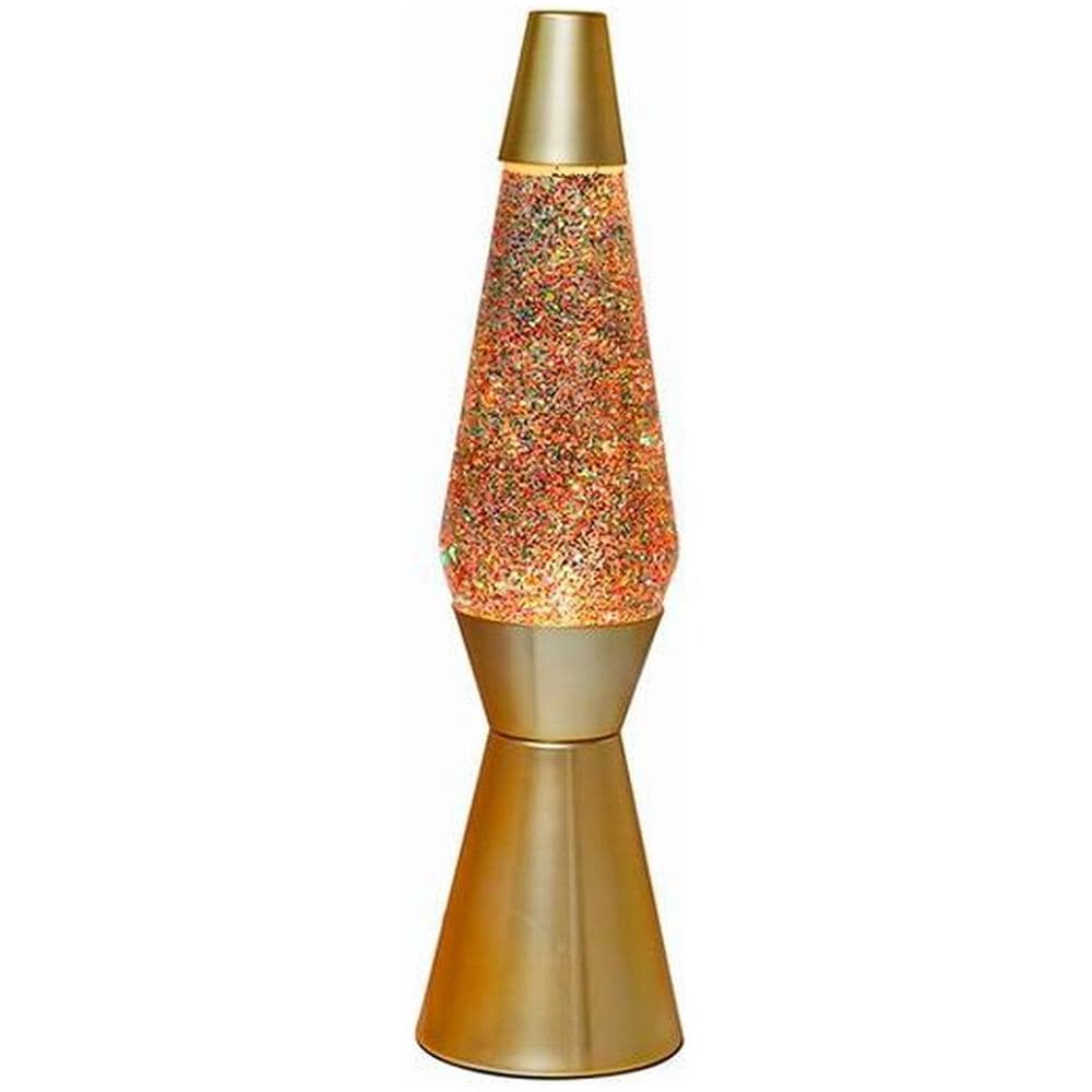 Lampada Lava 40 Cm Dorato Cristallo Plastica - Foto 1