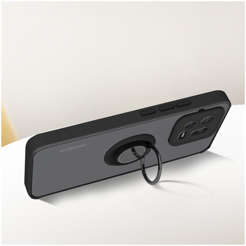 Cover Per Xiaomi 13 Anello Metallico Supporto Bordo Nero - Foto 2
