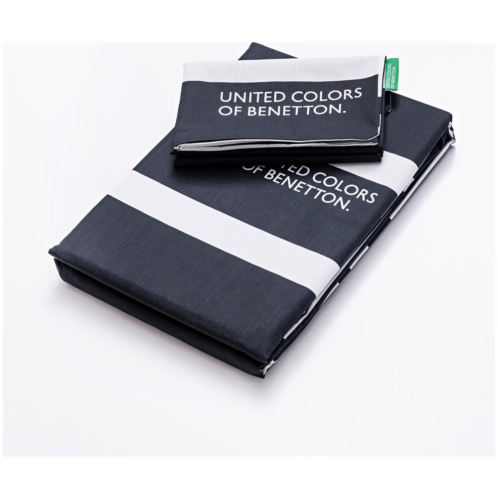 Set Da 2 Pc Letto (custodia Nordic 135x200cm + Cuscino 80x80cm) 200tc 100% Cotone In Bianco E Nero Be - Foto 2