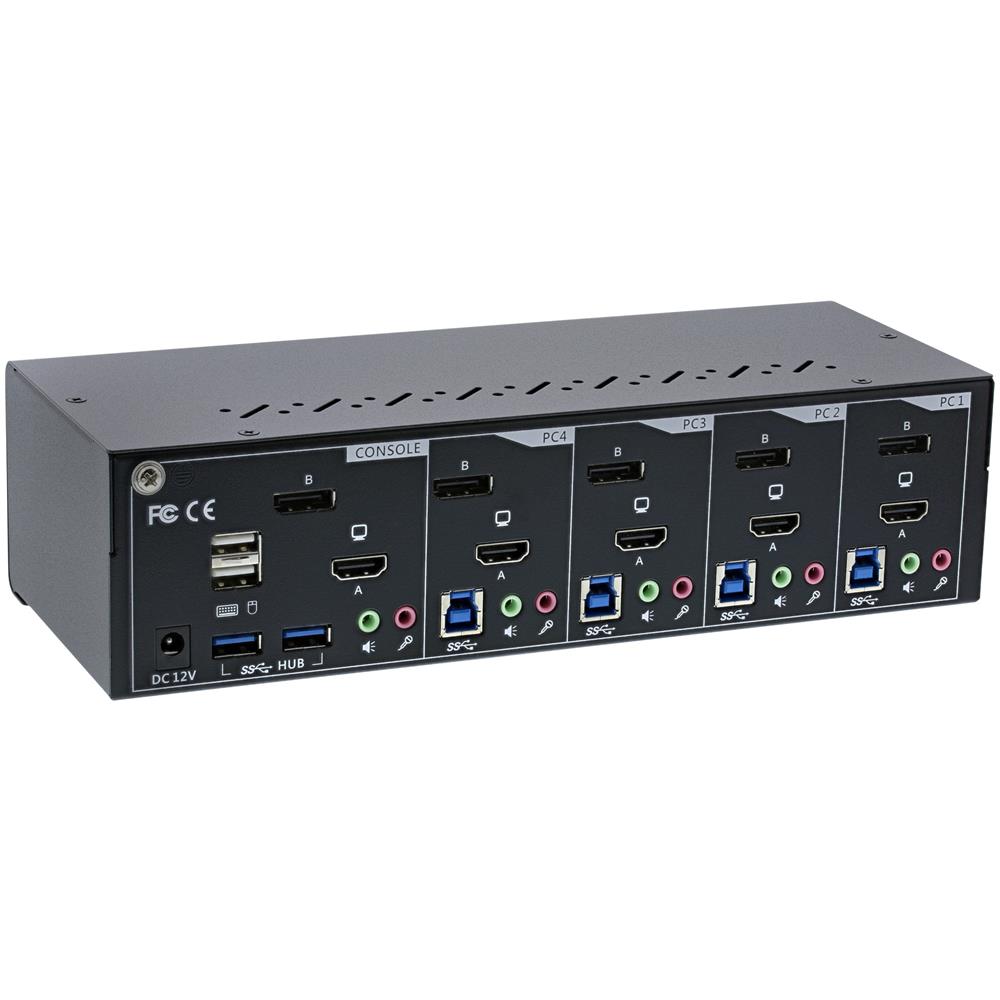 Switch KVM Desktop 4 porte Dual Monitor DP /HDMI 4K USB 3.0 Audio - Foto 2