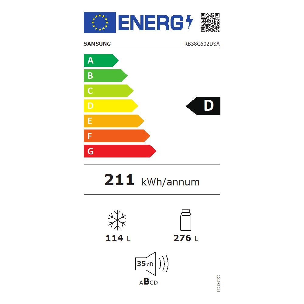 RB38C602DSA Libera installazione 390 L D Acciaio inox - Foto 3