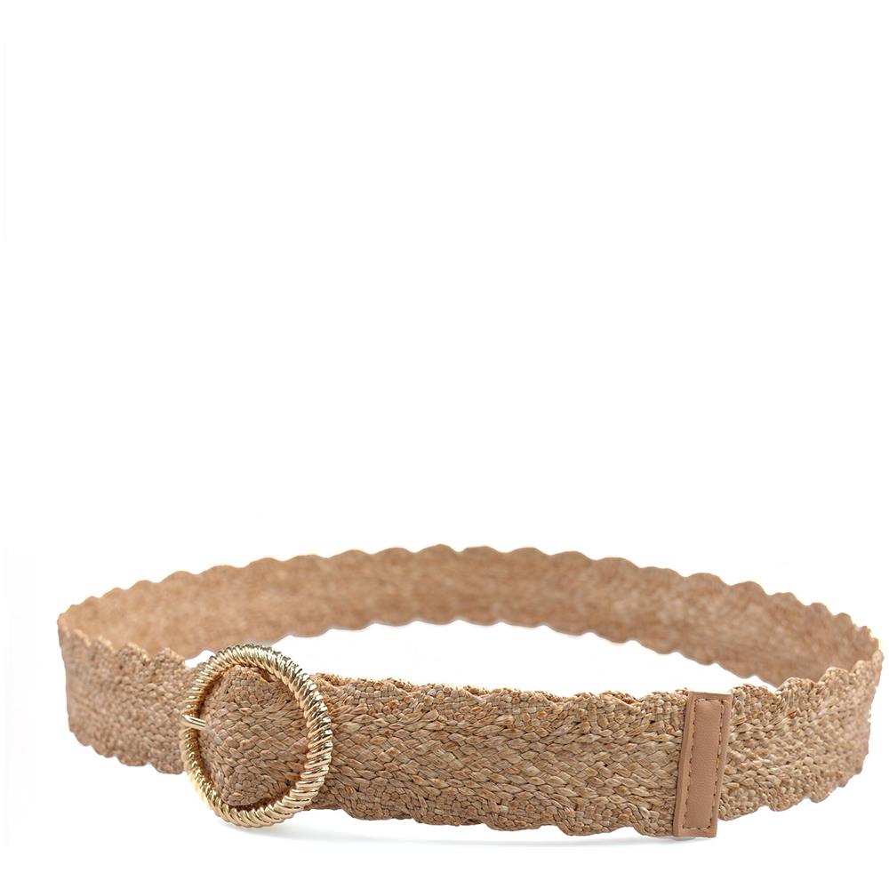 Cintura con Fibbia Rotonda Elastica Chic Beige - Foto 2