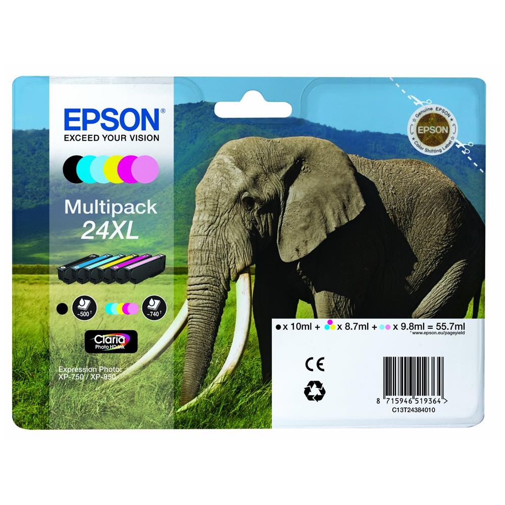 24XL Multipack Easy Mail Packaging - Confezione da 6 - nero, giallo,  - Foto 1