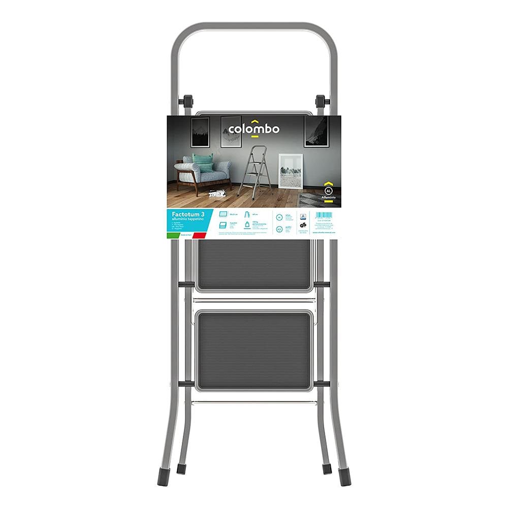 Scaletta in alluminio 3 gradini Factotum All 3 con tappetino antiscivolo - Foto 7