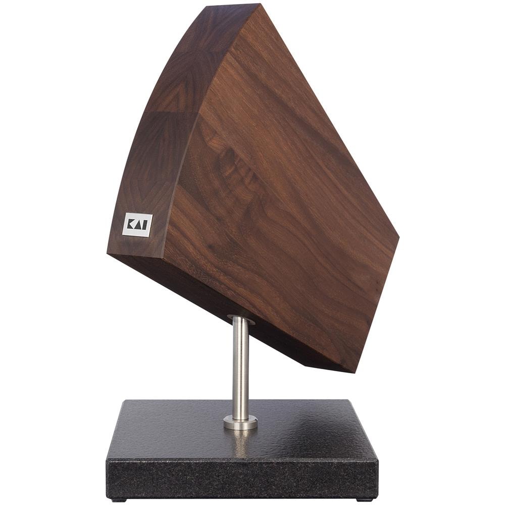 Ceppo Girevole Magnetico Per 6-8 Coltelli In Legno Di Noce 31x18x34cm Di - Foto 1