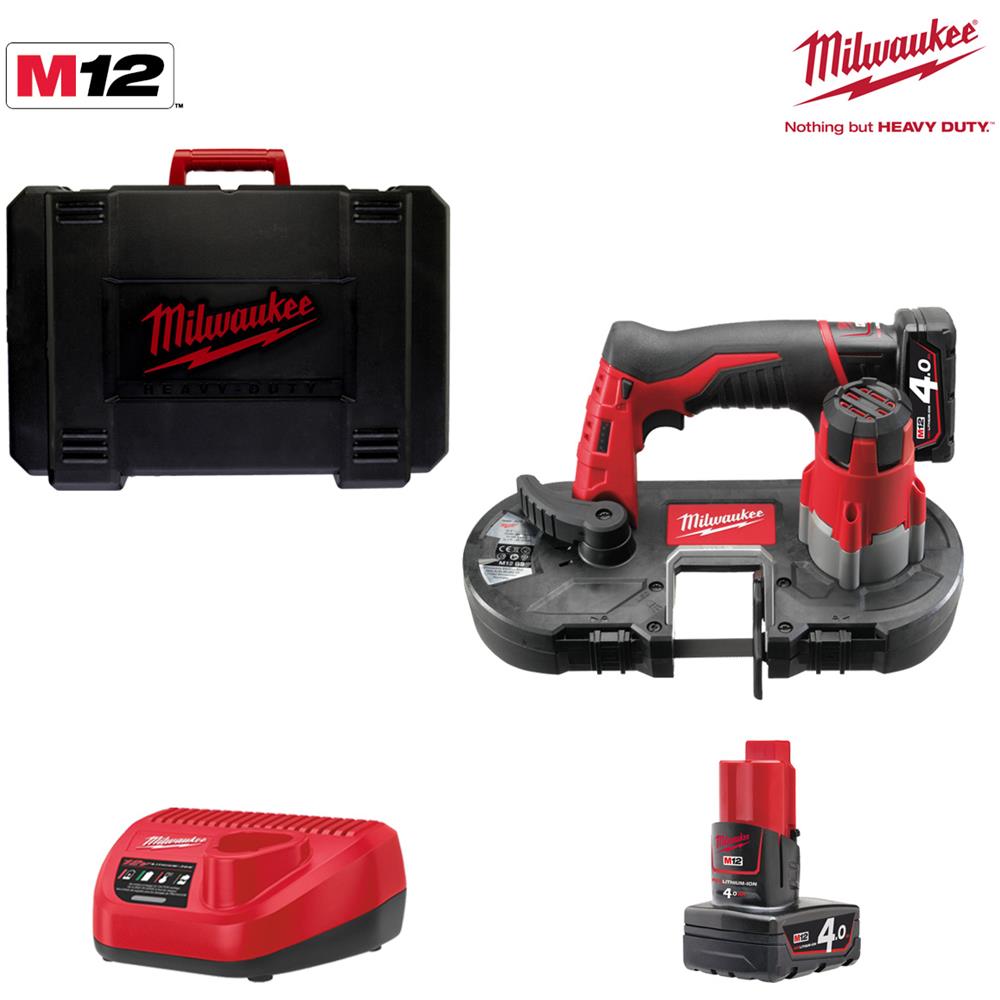 M12 Bs-402c Sega A Nastro 12v - 2 Batterie 4,0 Ah - 1 Caricabatterie 493344141805 - Foto 2