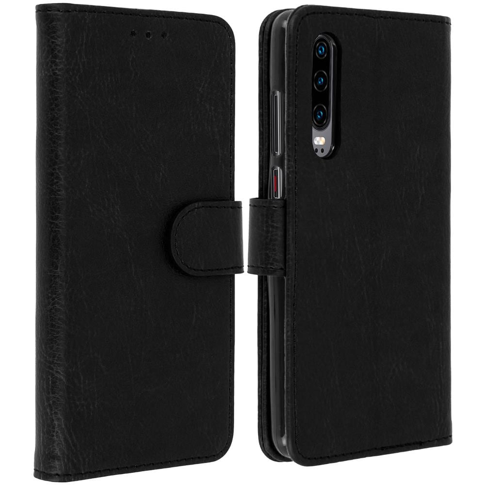 Custodia Huawei P30 Portacarte Funzione Supporto Cover Silicone Nero - Foto 1