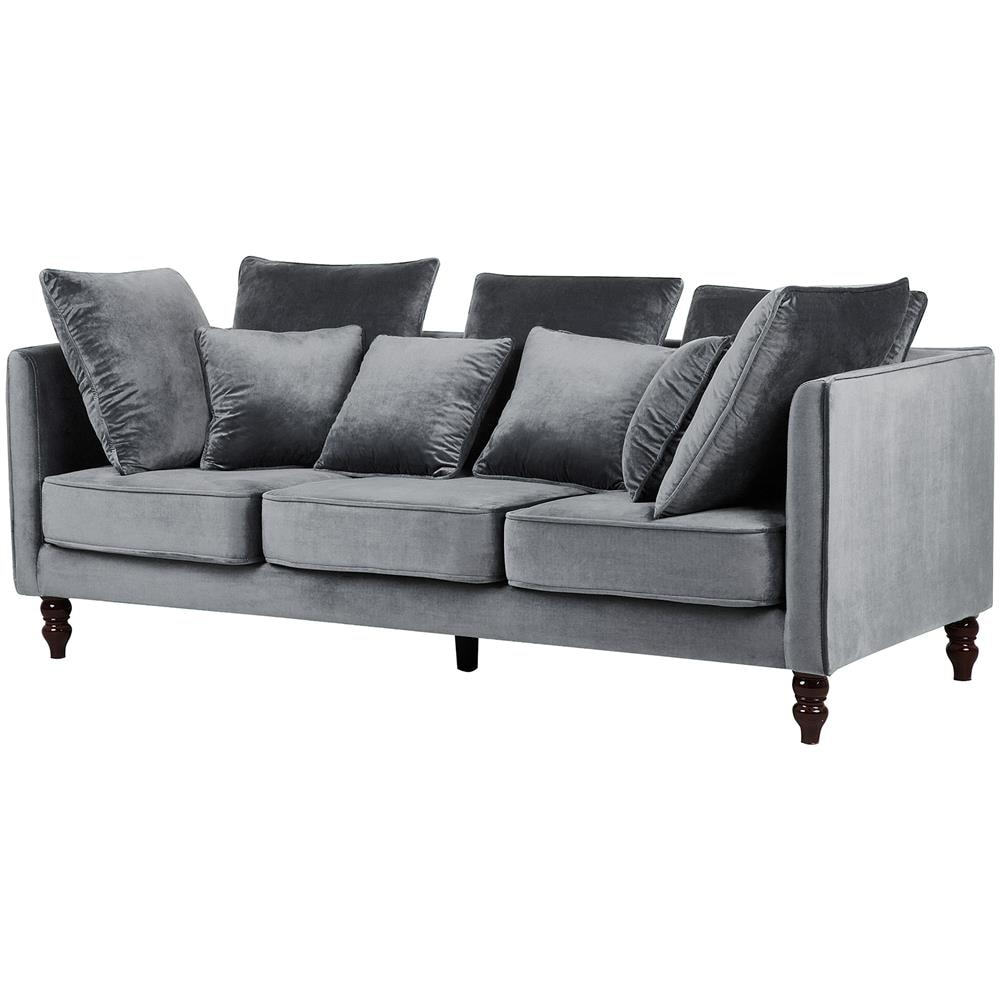 Divano A 3 Posti In Tessuto Grigio Fenstad - Foto 2