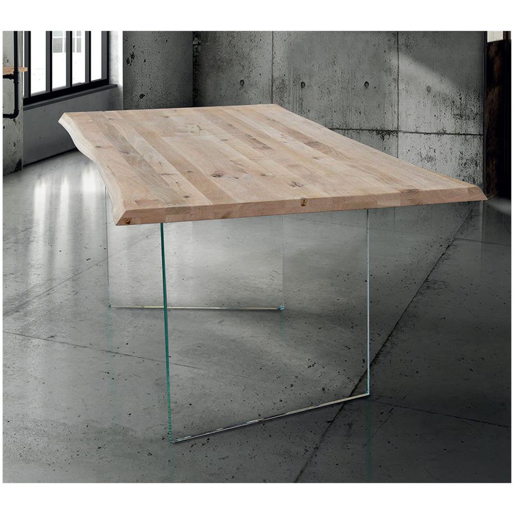 Anson - Tavolo Da Pranzo Moderno In Vetro E Legno - Foto 2