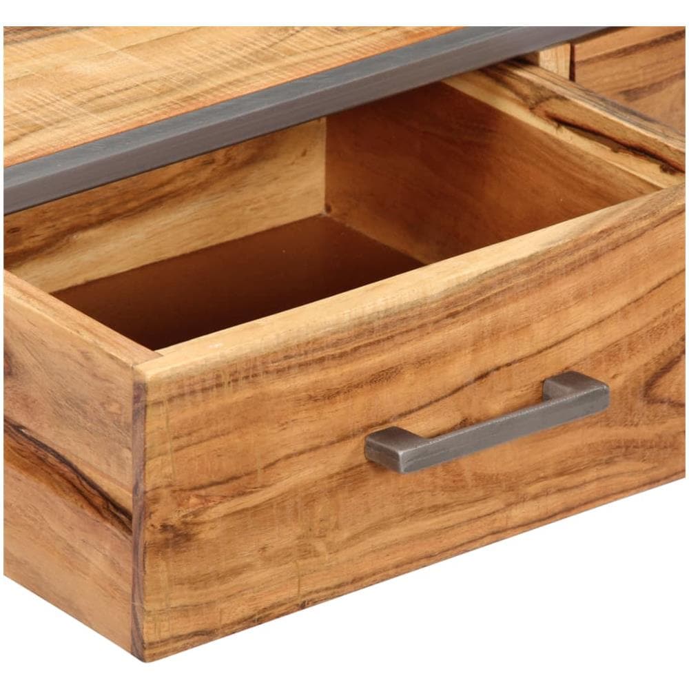 Tavolino Da Caffè 75x75x35 Cm In Legno Massello Di Acacia - Foto 8