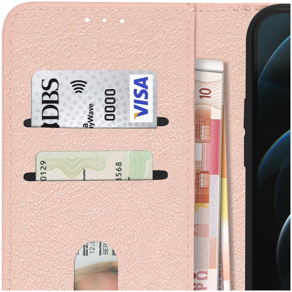 Custodia Per Apple Iphone 12 Pro Max Portacarte Supporto Rosa Champagne - Foto 2