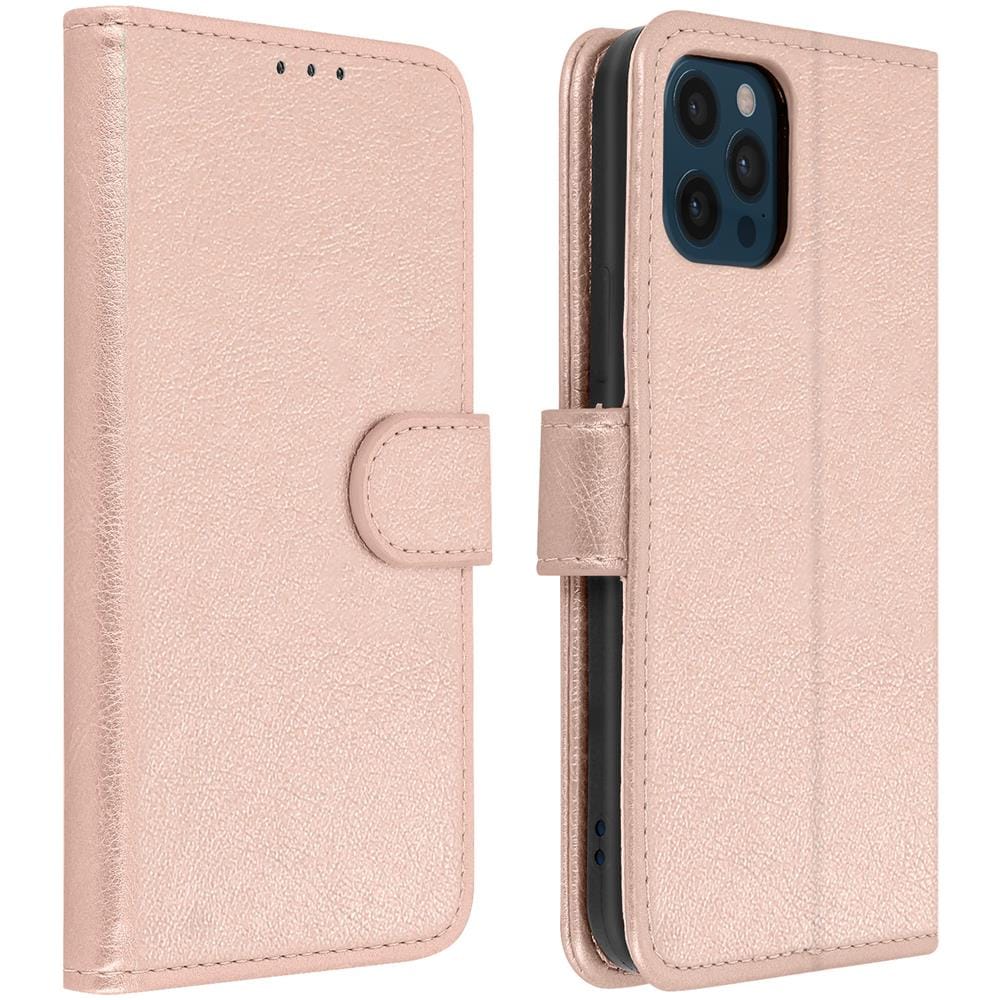 Custodia Per Apple Iphone 12 Pro Max Portacarte Supporto Rosa Champagne - Foto 1