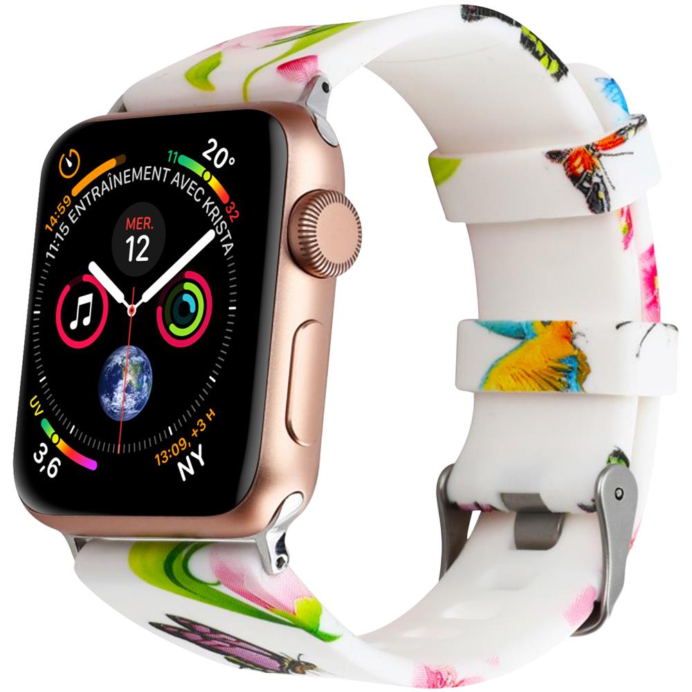 Avizar - Cinturino Apple Watch 42 E 44 Mm Motivi Floreali E Farfalle In  Silicone - ePRICE