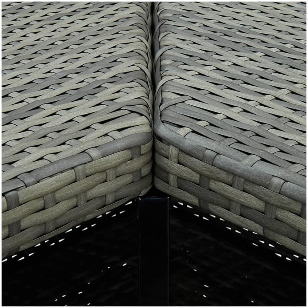 Tavolo da Bar ad Angolo Grigio 100x50x105 cm in Polyrattan - Foto 2