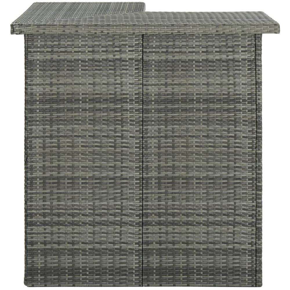 Tavolo da Bar ad Angolo Grigio 100x50x105 cm in Polyrattan - Foto 3