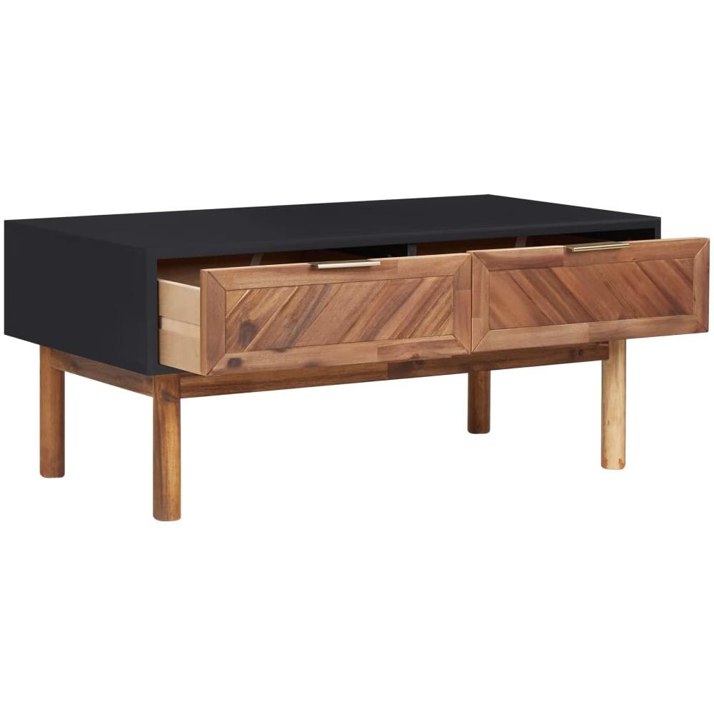 Tavolino Da Caff 90x50x40 Cm In Legno Massello Di Acacia E Mdf - Foto 2