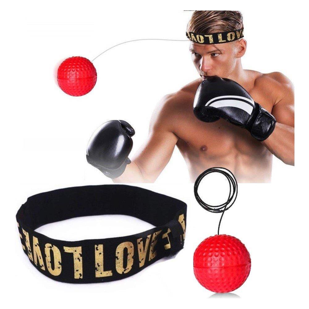 Boxe Con Fascia - Palla Riflettente Con Fascia - Rossa - Foto 5