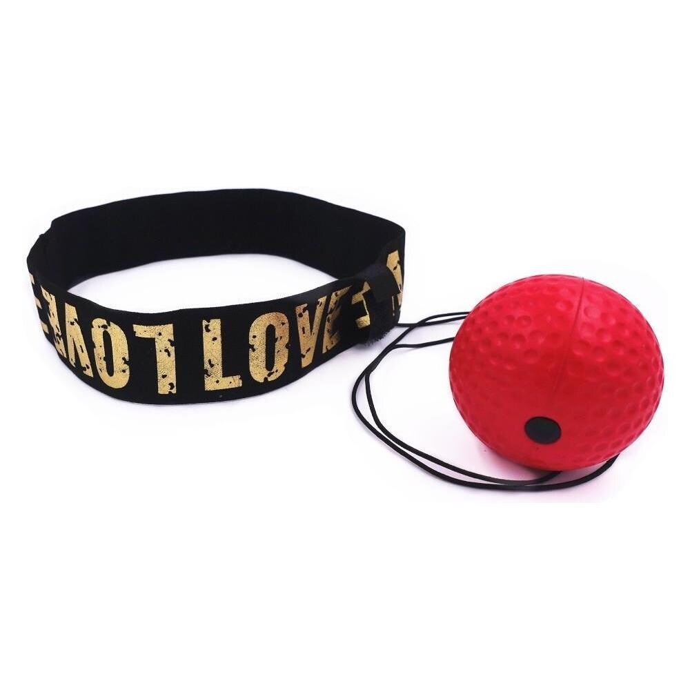 Boxe Con Fascia - Palla Riflettente Con Fascia - Rossa - Foto 1