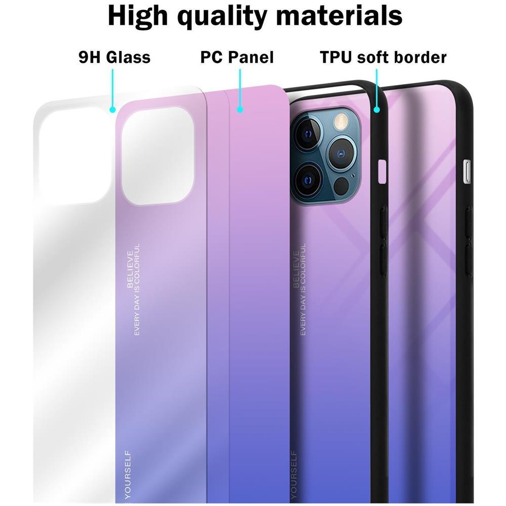 Custodia Compatibile Con Apple Iphone 13 In Rosa - Blu - Coperchio Protettivo Bicolore In Vetro Temperato E Silicone Tpu - Foto 7