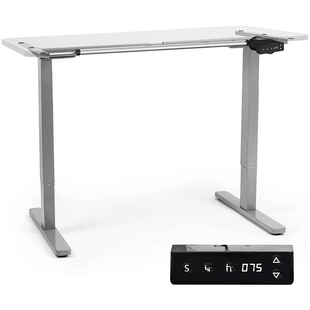 Tm12gy Telaio Per Scrivania Elettrico - Altezza Regolabile 71 - 116 Cm - Postazione Di Lavoro Ergonomica - Funzione Memoria - 2 Livelli - Meccanismo Singolo Di Sollevamento - Argento - Foto 1