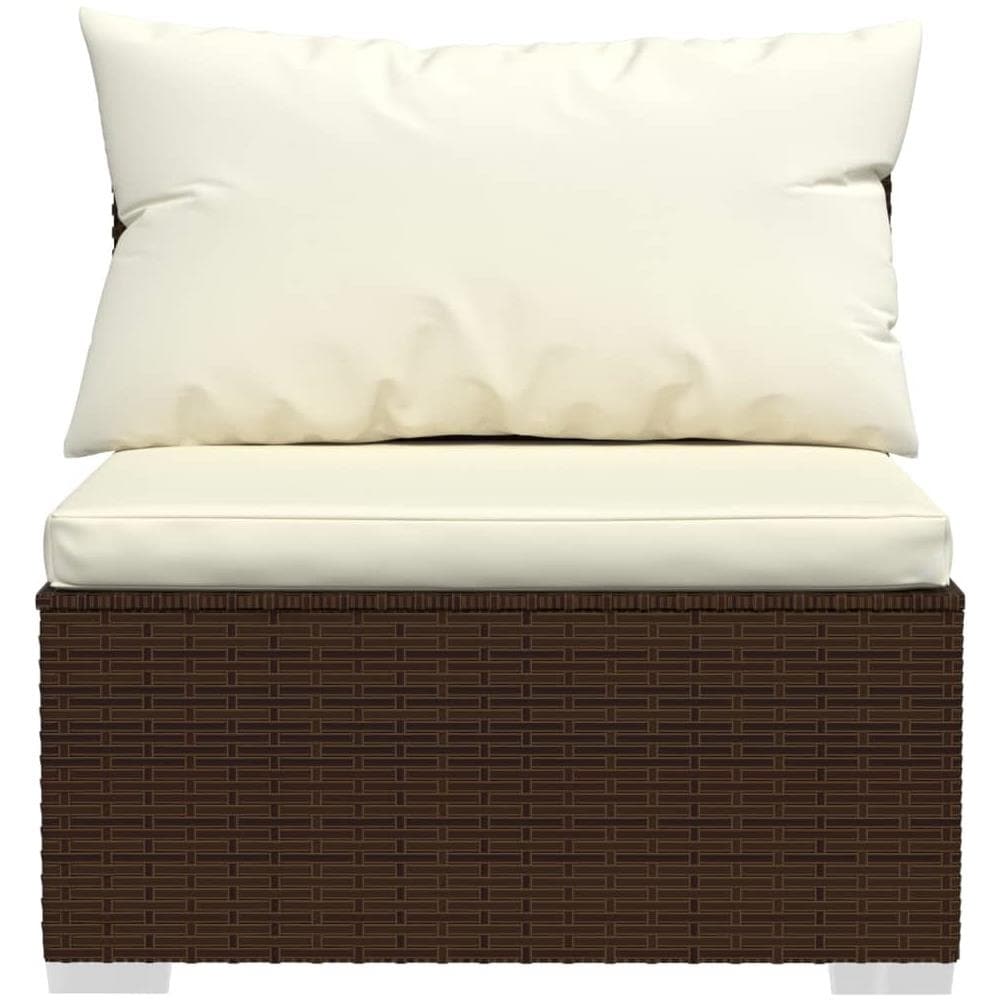 Set Divani Da Giardino 11 Pz Con Cuscini In Polyrattan Marrone - Foto 2