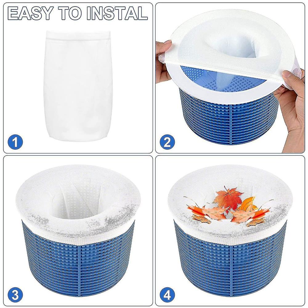 Calzini Per Skimmer Per Piscina, 20 Pezzi Calze Da Filtro, Calze Per Skimmer, Per Filtrare Foglie, Erba, Capelli, Schiuma E Altri Rifiut - Foto 9