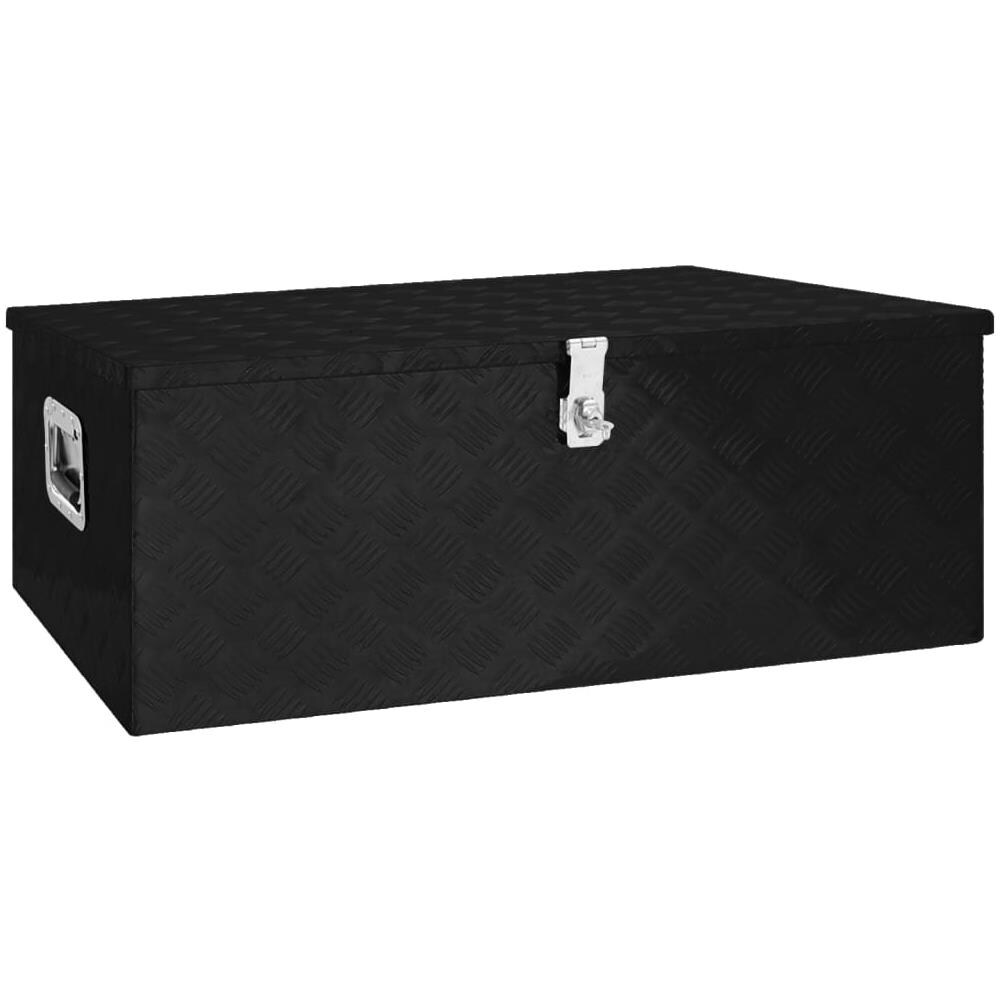 Contenitore Portaoggetti Nero 100x55x37 Cm In Alluminio - Foto 1