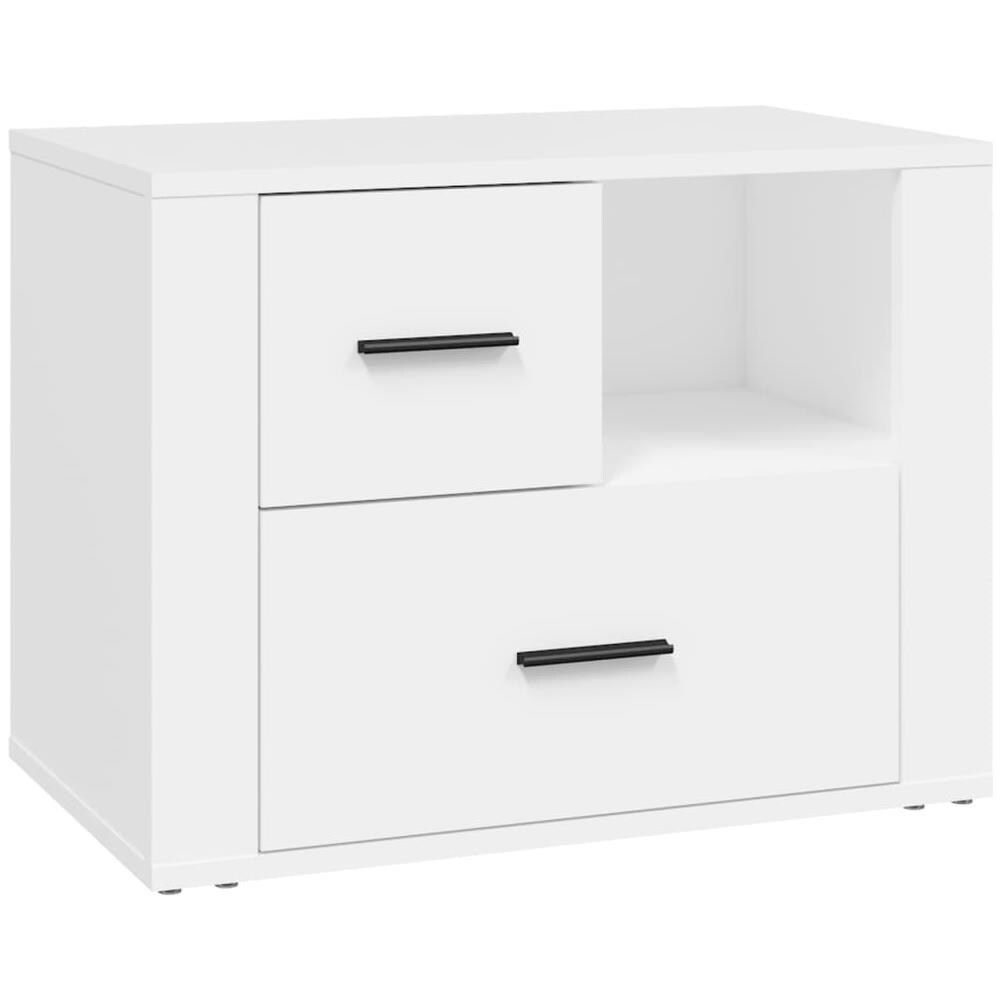 Comodino Bianco 60x36x45 Cm In Legno Ingegnerizzato - Foto 2