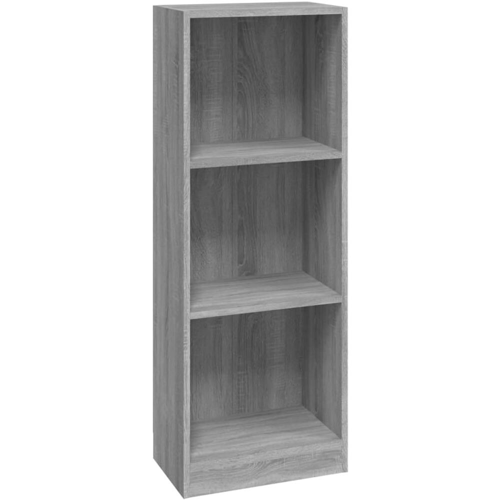 Libreria 3 Ripiani Grigio Sonoma 40x24x109 Cm Legno Multistrato - Foto 2