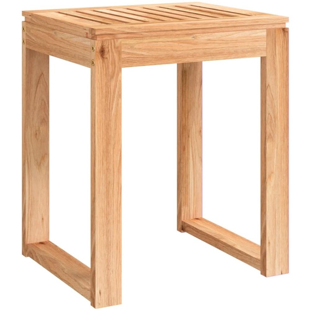 Sgabello Da Bagno 40x30x46 Cm In Legno Massello Di Noce - Foto 2