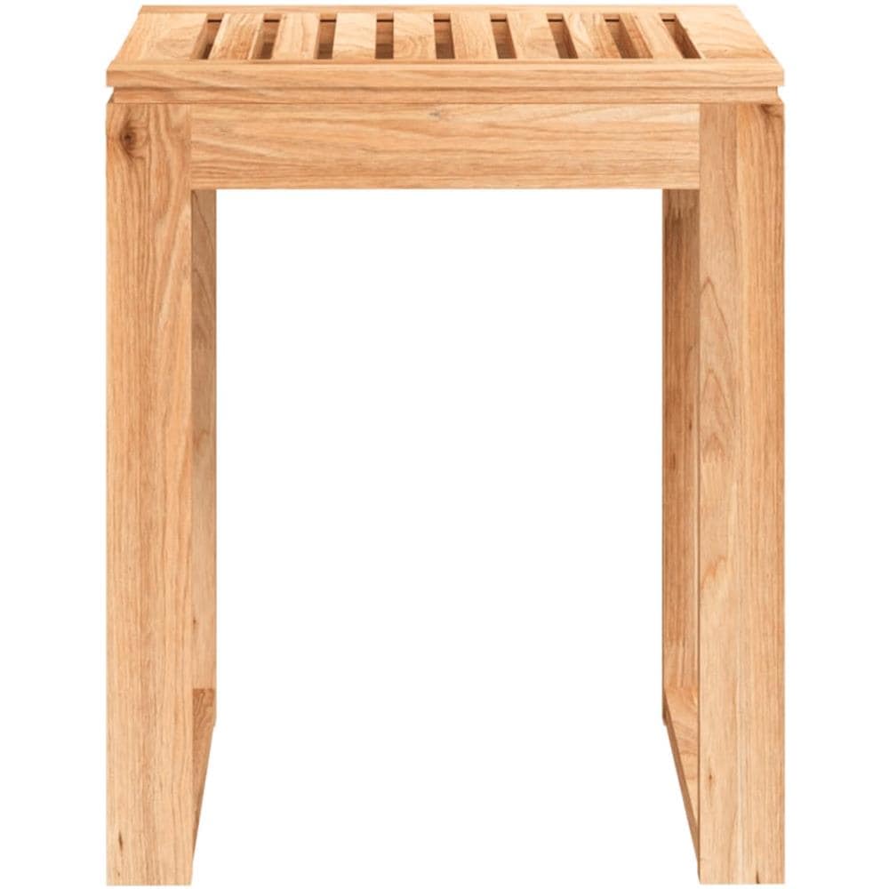 Sgabello Da Bagno 40x30x46 Cm In Legno Massello Di Noce - Foto 3
